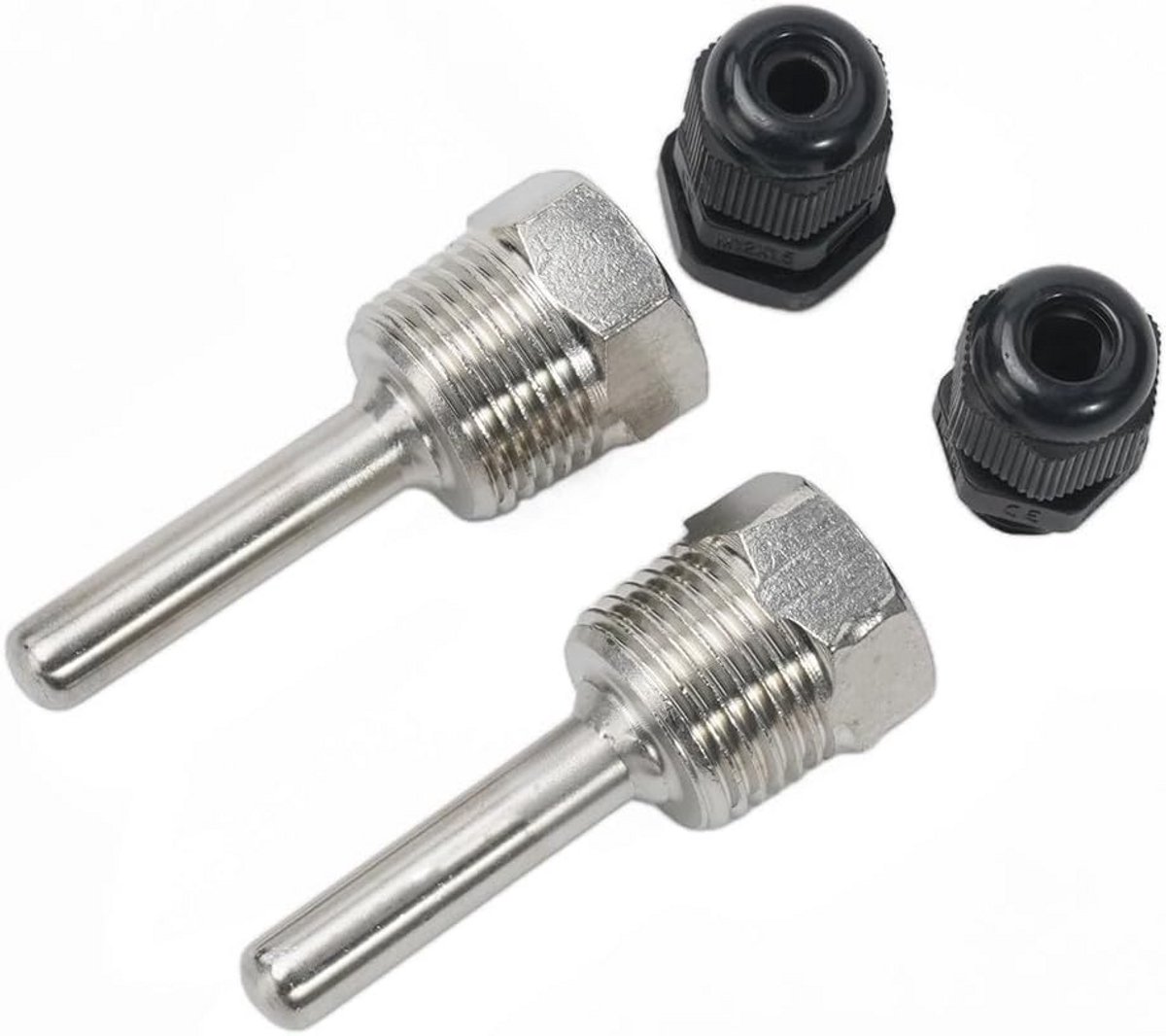 Temperatuursensor met Roestvrij Stalen Thermowell G1/2 voor Onderdompeling - Set van 2
