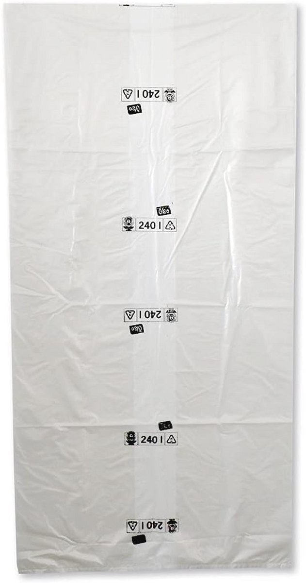 Transparante Afvalzakken 240L - Eco-vriendelijk, Scheurvast en 100% Gerecycled - 100 Stuks