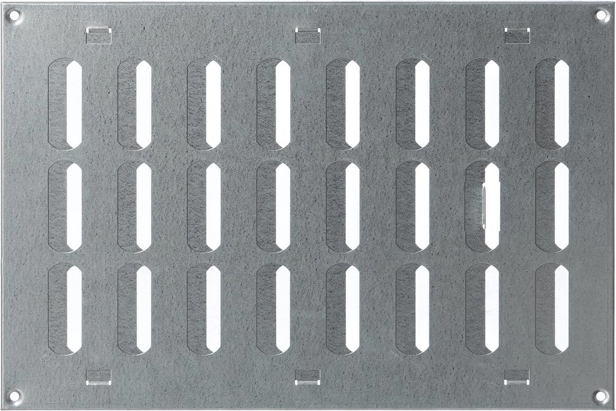 Verzinkt Rechthoekig Ventilatierooster 300x200mm met Afsluitbare Lamellen