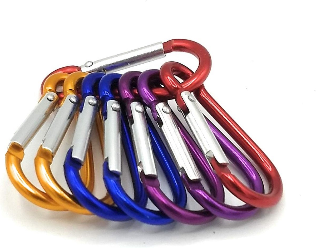 Set van 8 Lichtgewicht Mini Karabijnhaken voor Sleutelhangers