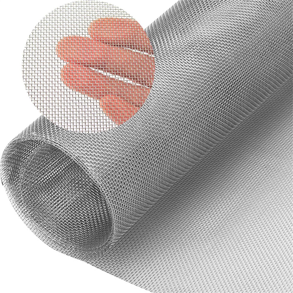 Roestvrijstalen geweven gaas - Metalen gaas voor raamroosters, filtergaas voor ventilatiegaten, tuin, keuken, huis, 15,75 inch x 78,74 inch