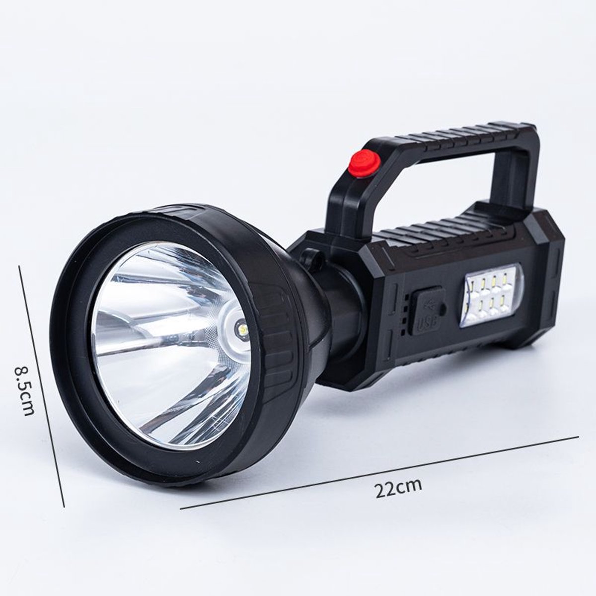 Superheldere LED-zaklamp - Oplaadbare zaklamp op zonne-energie - Zaklamp met hoge capaciteit van 2000 mAh - Met zijlicht - Powerbank - Noodverlichting - Multifunctionele zoeklamp - Geschikt voor buitenwerk, kamperen en avontuur — cadeau in Sport & Outdoor - foto 5