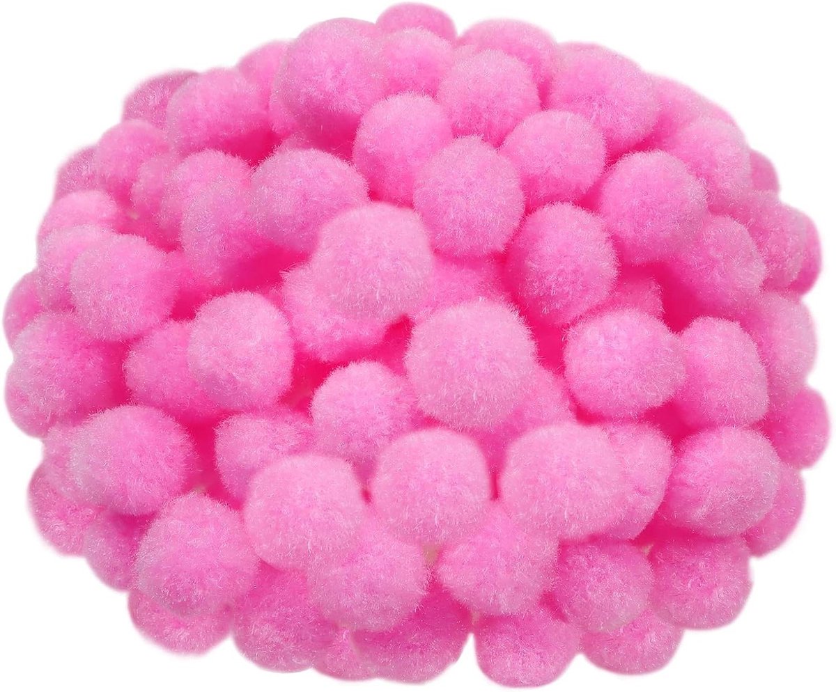 Allecta - 300 Roze Pluizige Pompons Ballen voor Ambachten en Decoraties - 3 cm - Set van 300 stuks
