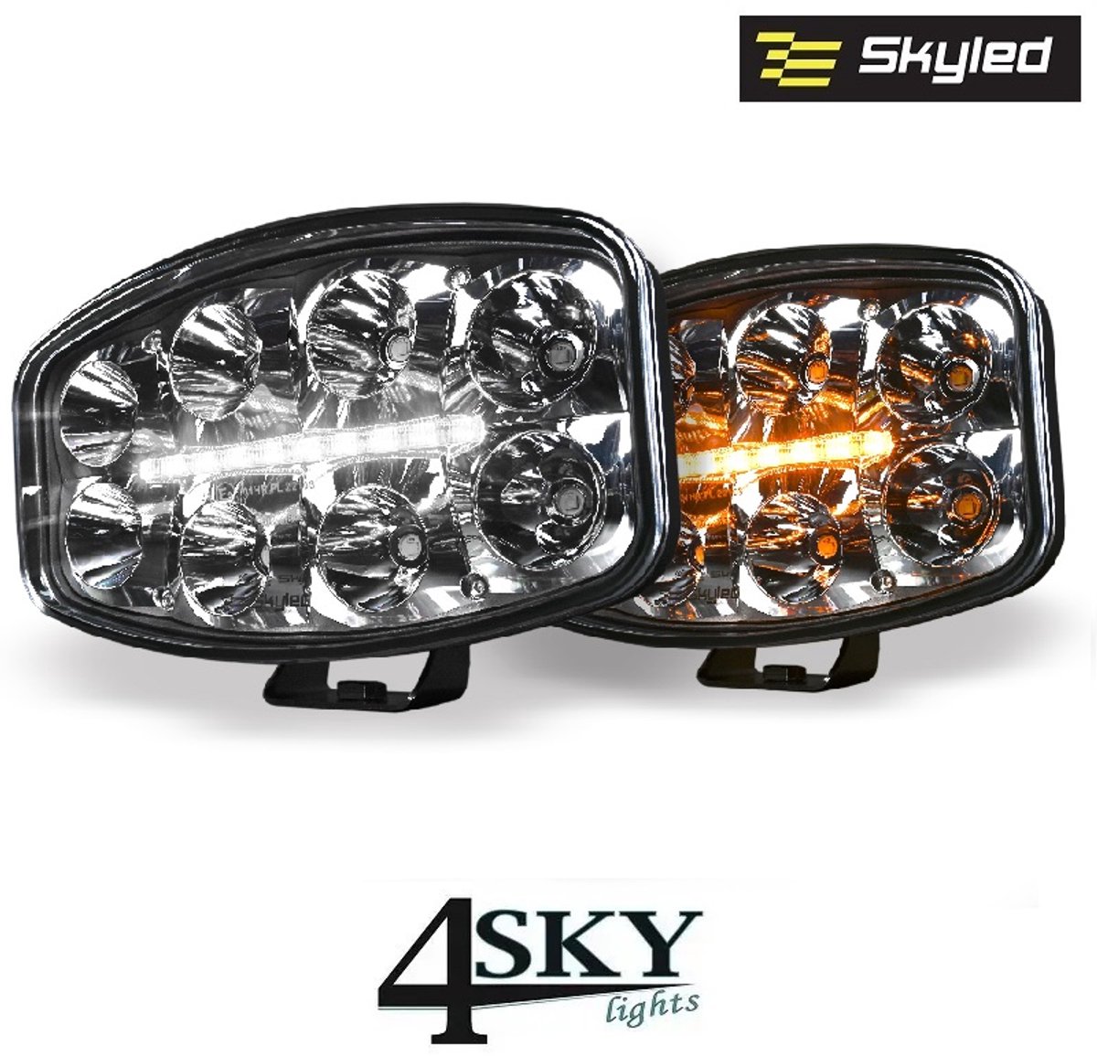 SKYLED Jumbo Octan led verstraler met positielicht wit/amber 7.360 Lumen 80 watt