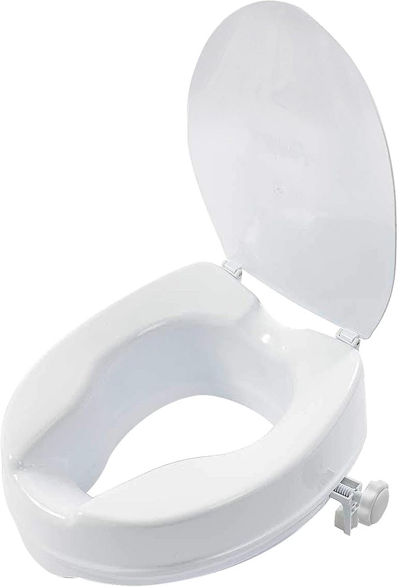 Verhoogde Toiletbril met Deksel - Comfort en Veiligheid voor Senioren en Zwangere Vrouwen