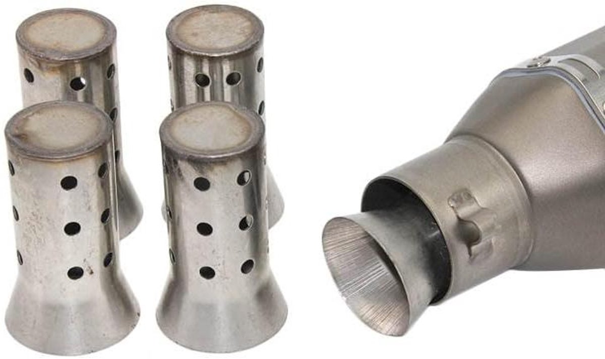 Allecta - Universele Motorfiets Uitlaat Inzetstuk 51mm - Demper Geluiddemper Montage
