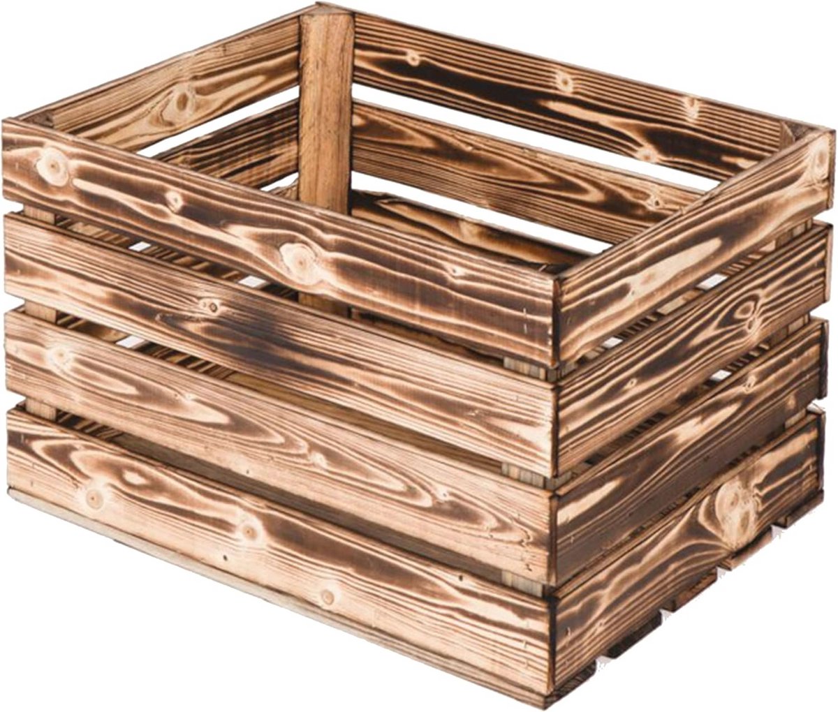 Houten Vintage Kratten | Decoratieve Opbergdozen voor Wijn, Groenten en Fruit | XL - ca. 50 x 40 x 30 cm