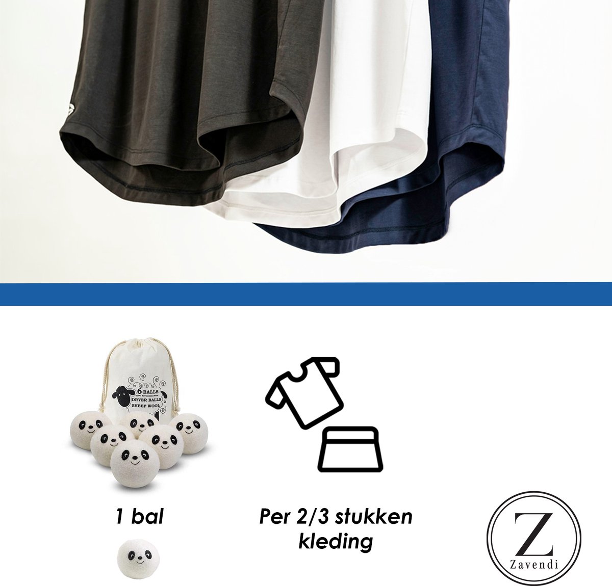 Zavendi Drogerballen 6 stuks XL - Wasdrogerballen - Wasbollen voor wasmachine - Droogballen voor wasdroger - Droger - Wasbol wol - Droogballen voor wasdroger - Drogerballen wol - Ballen droogkast — afbeelding 7