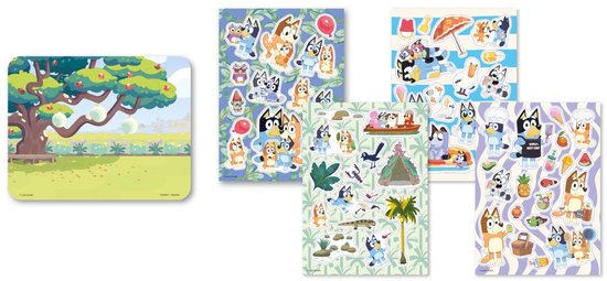 Totum Bluey raam stickers - niet permanente verplaatsbare stickers voor thuis en onderweg - educatief speelgoed junior jongens en meisjes vanaf 3 jaar