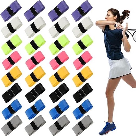 Foto: Ronte 24x tennis racket overgrip tape set multicolor maximale grip controle