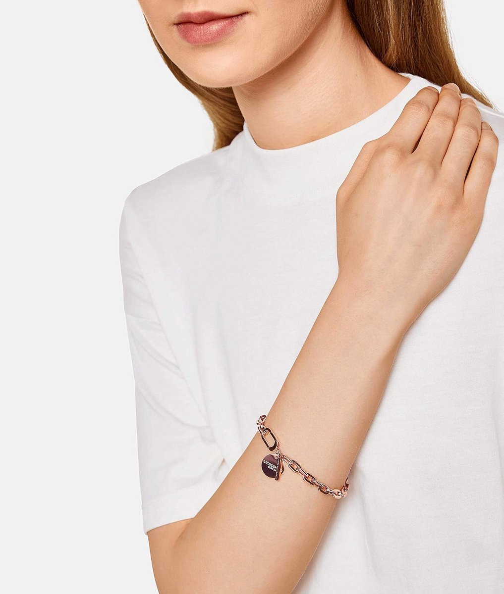 Dames Armband RVS Schakel met Hanger Verstelbaar