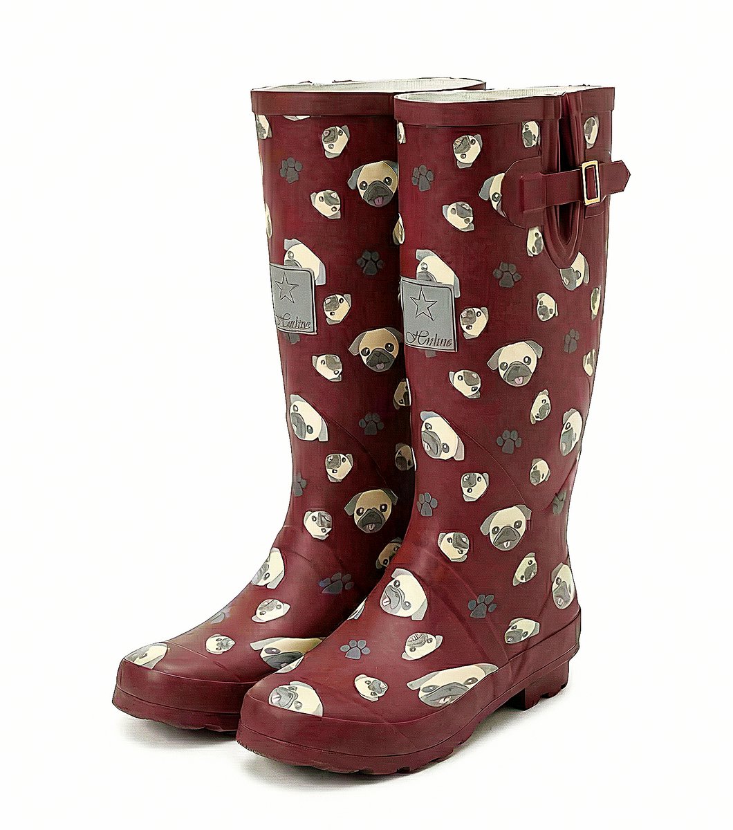 Solemates® Regenlaarzen - Dames - Natuurrubber - Verstelbare Schacht - Uitneembaar Voetbed - Maat 40