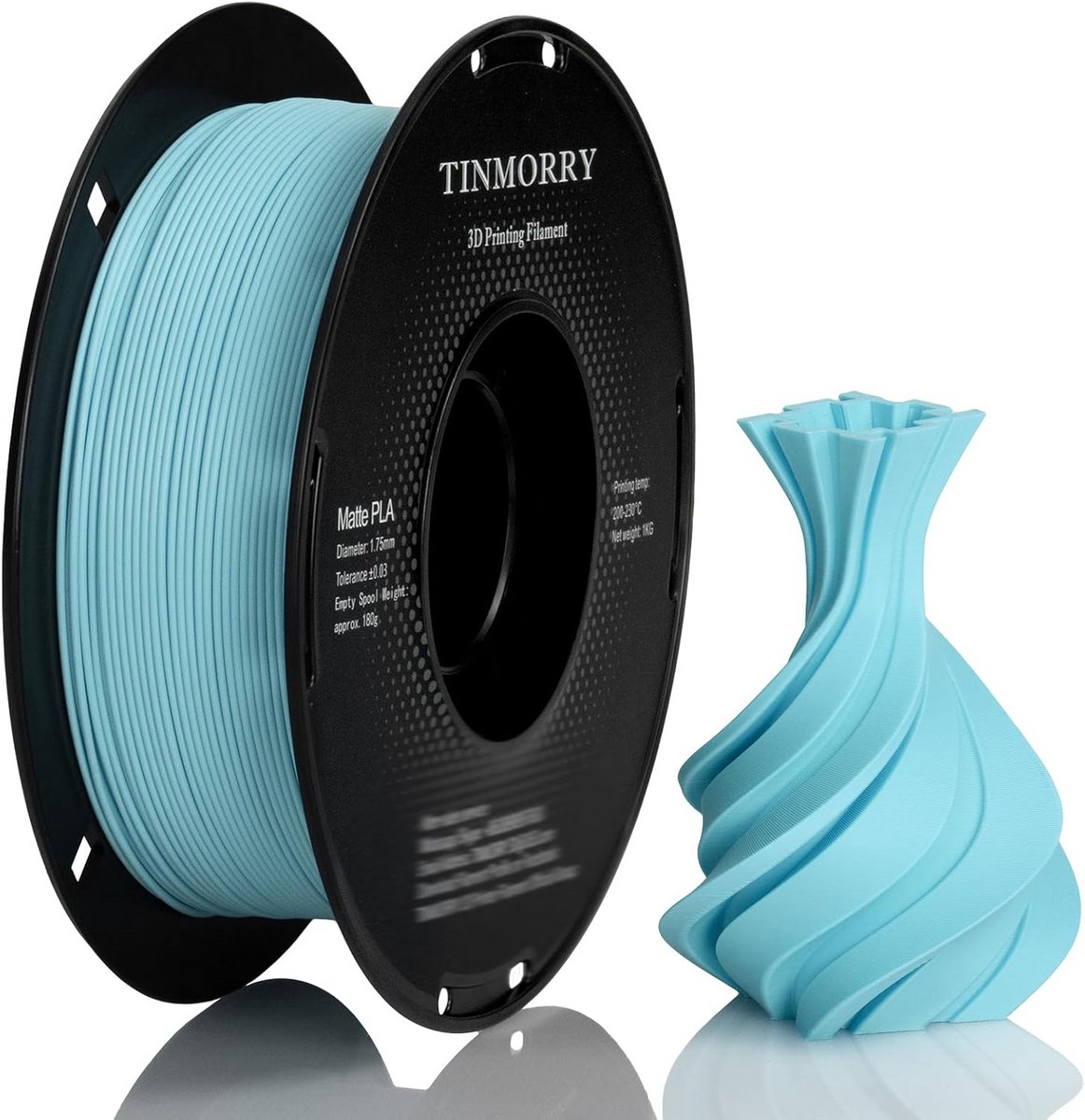 Matte 1.75 mm PLA Filament voor 3D Printen - Lichtblauw, 1 kg, Geschikt voor FDM Printers
