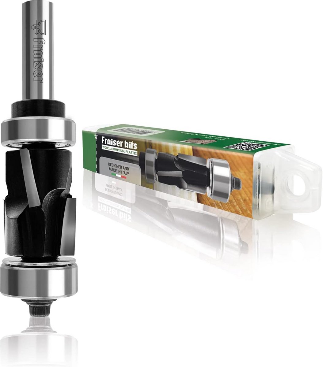 Inbouwfrees met 8 mm bovenlager voor hout en laminaatranden - trimfrees voor handfrees en bovenfreestafel