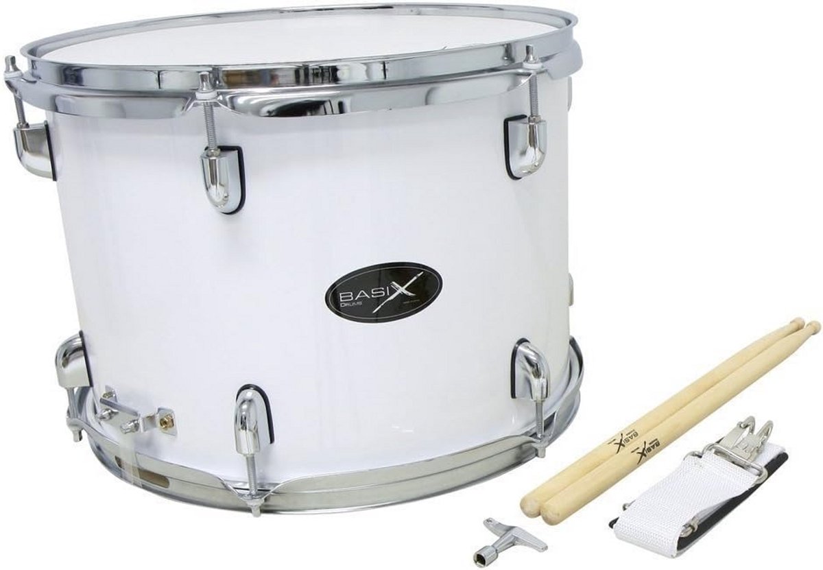 Marsdrum 14x10 inch met Houten Ketel, Inclusief Draagriem en Stokken