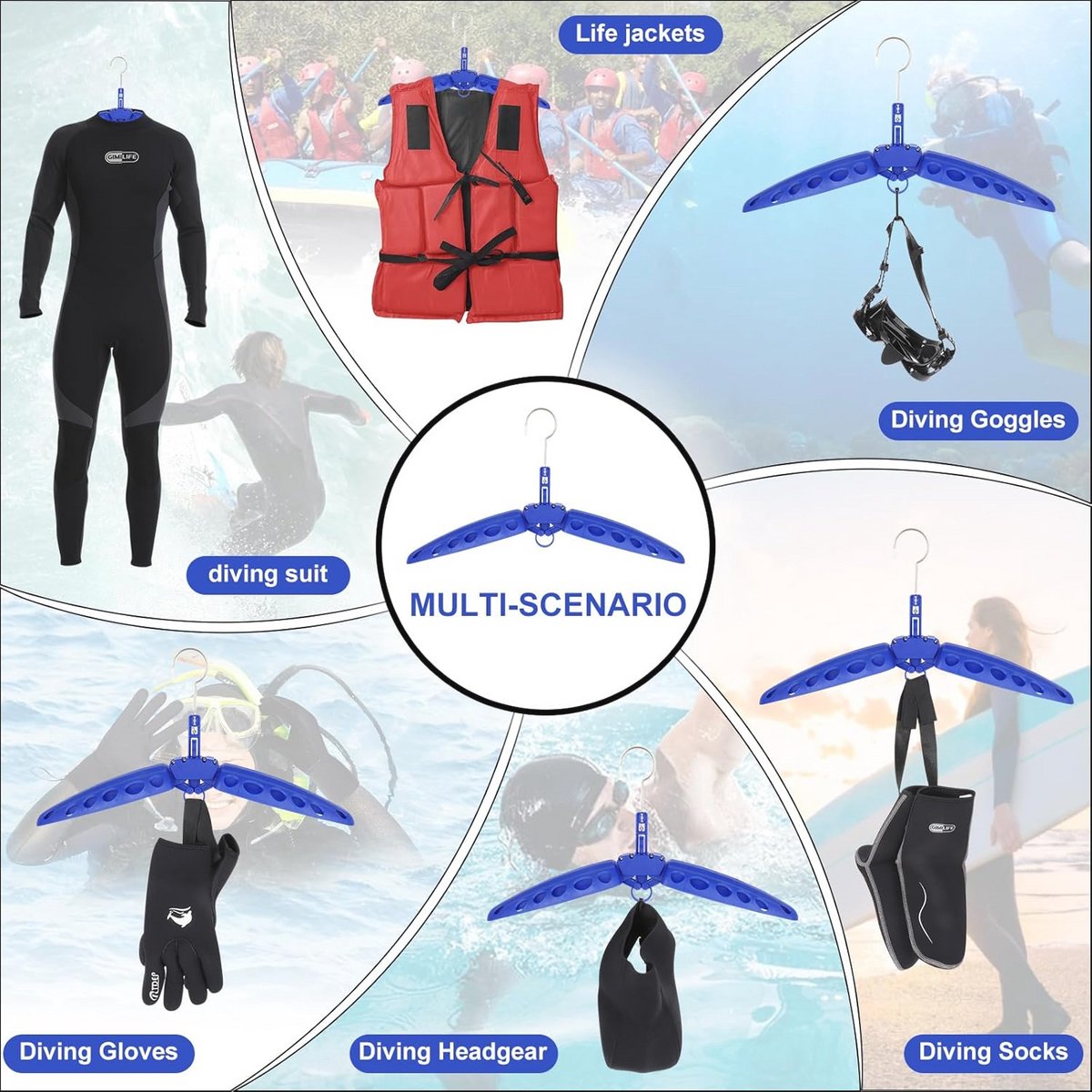 Ophanghanger voor Wetsuits en Duikpakken - Sneldrogend, Opvouwbaar en Geventileerd Accessoire