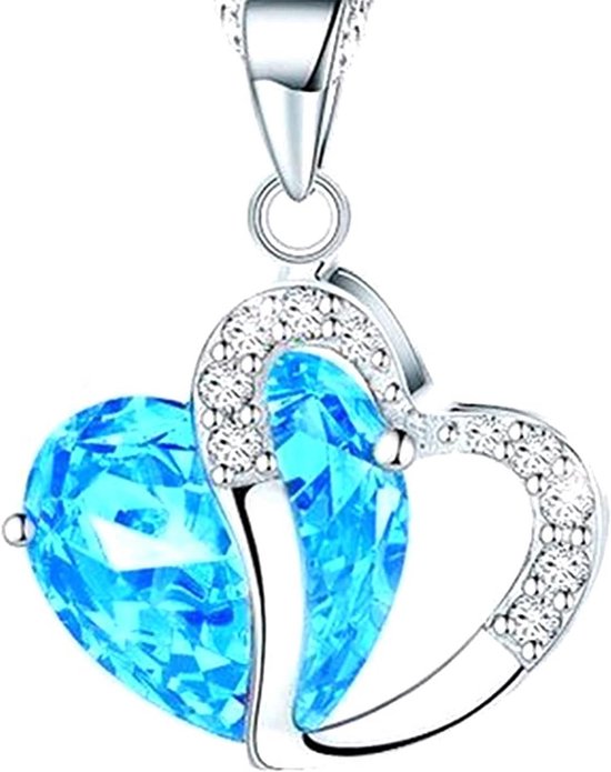 Collier pour femme en argent avec zircone scintillante et pendentif Abalone