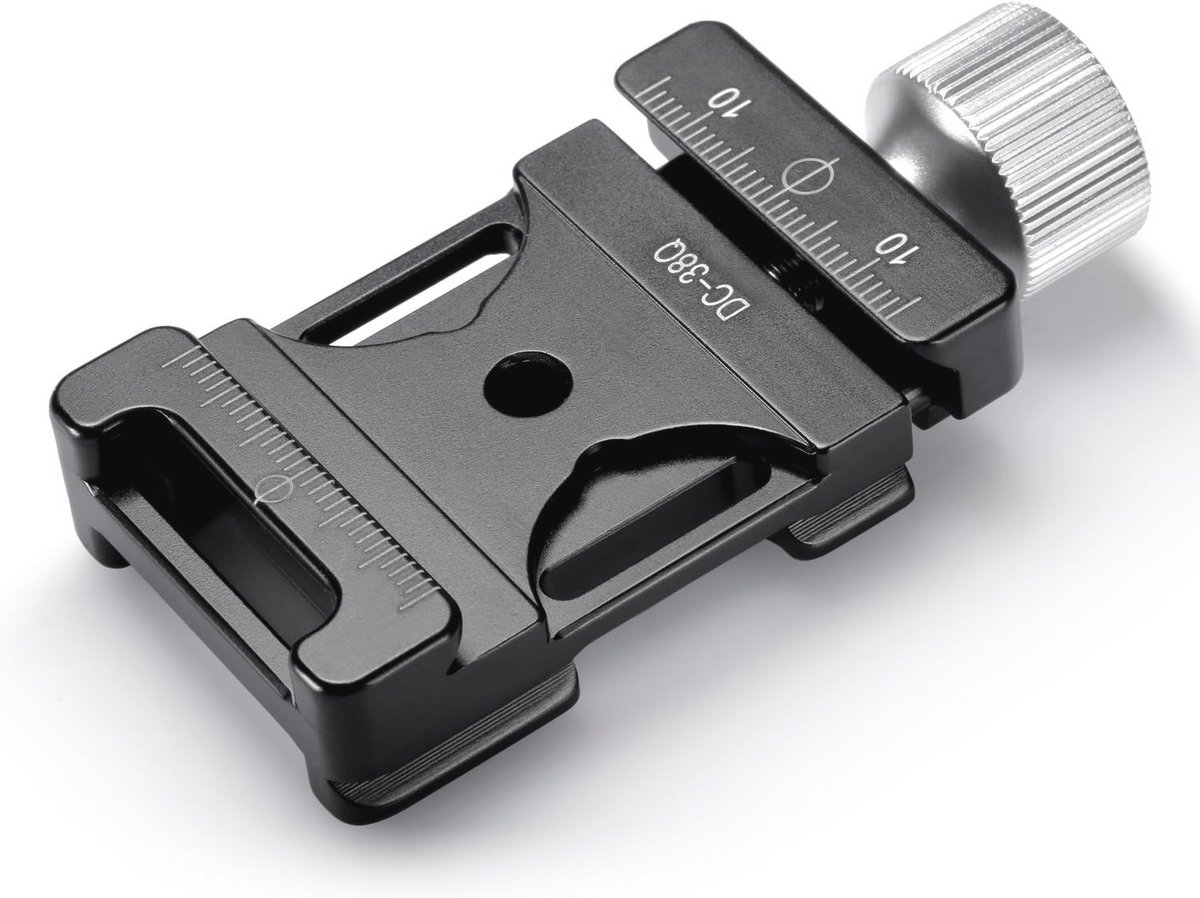 Aluminium snelspanner met flitsschoen houder voor QR-plaat (38 mm)
