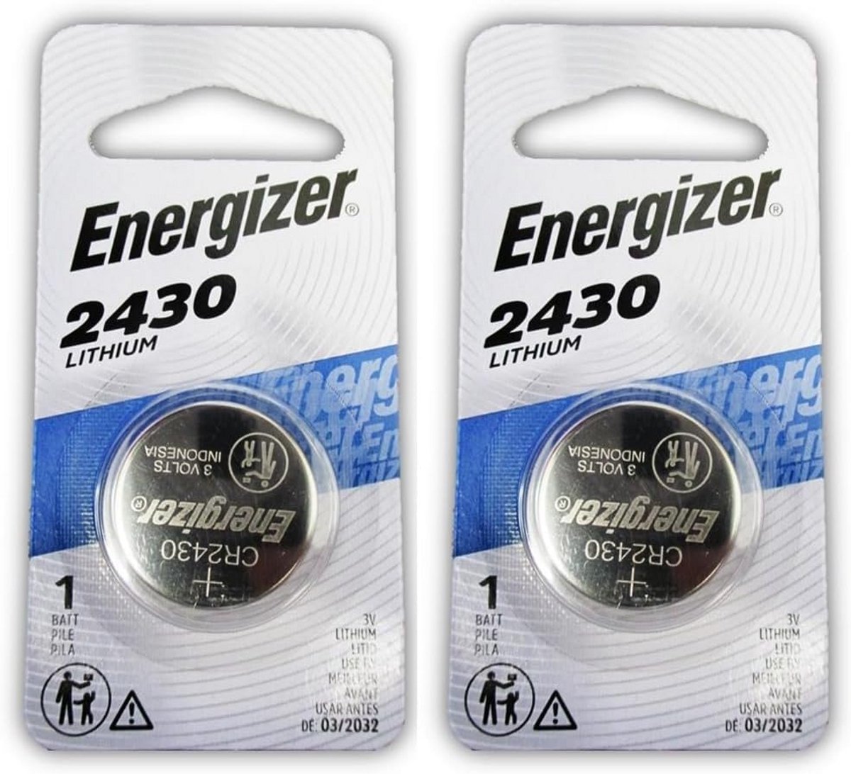 CR2430 Lithium Coin Button Cell Battery - 2-Pack