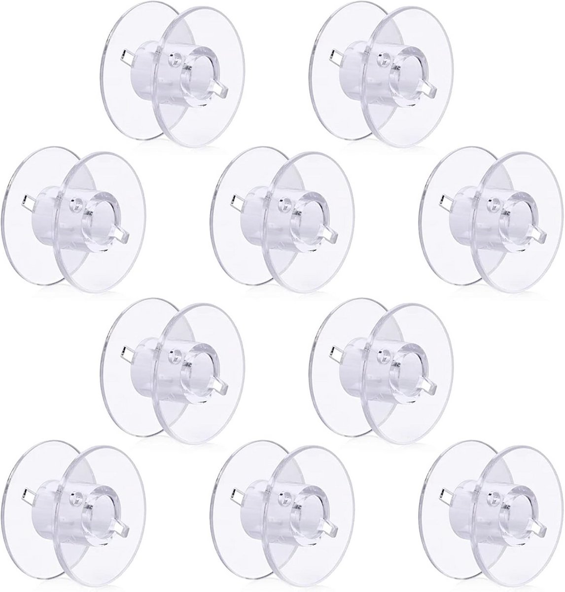 Universele kunststof naaimachinespoelen - 10 stuks transparant