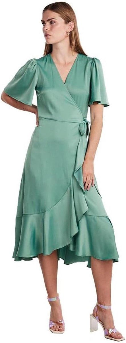 Midi Wikkeljurk voor Dames met V-hals - Stijlvolle & Elegante Look