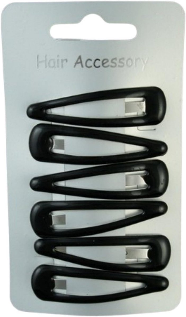 Set van 6 zwarte haarspeldjes 5 cm voor veelzijdige hairstyling