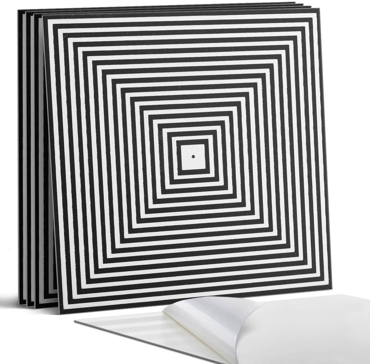 Coloray Wandpanelen Zelfklevend - Concentrische lijnen in vierkanten Zelfklevende Wandpane