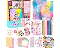 DIY Dagboekset - Verjaardagscadeau voor een meisje - Scrapbook - Dagboekset voor meisjes - Cadeau voor tienermeisjes van 8-14 jaar - Inclusief schrijfwaren, scrapbookmateriaal en dagboekbenodigdheden