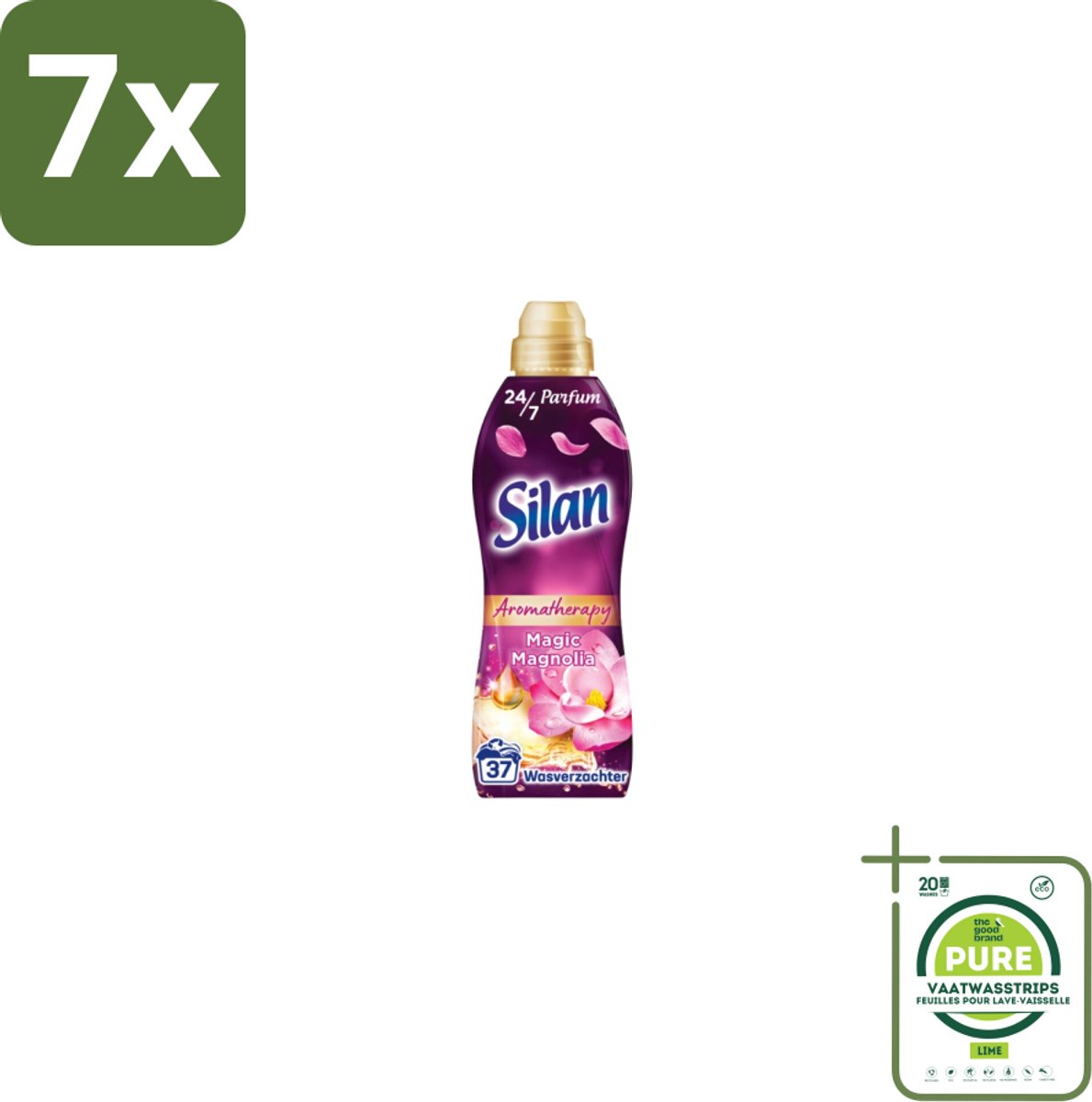 7 x Silan – Wasverzachter – Aroma Therapy Magic Magnolia – 851 ml - Grootverpakking - Aromatherapie Wasverzachter - Wasverzachter - Wasbeurten - Geur - Geurtechnologie