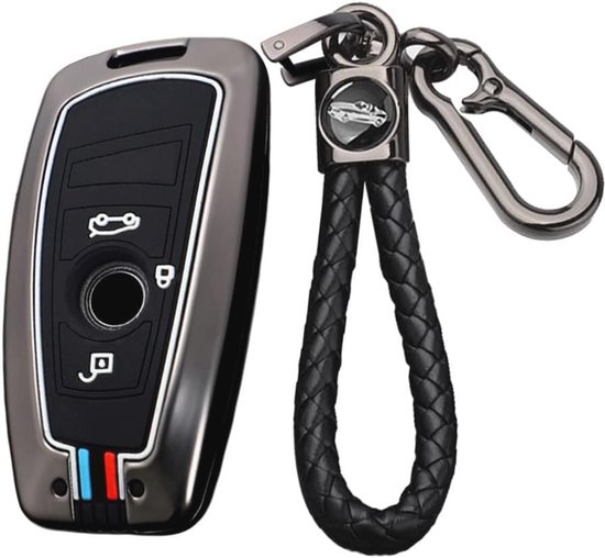 HIBEYO Smart autosleutelhoes past voor BMW-beschermhoes, sleutelhoes