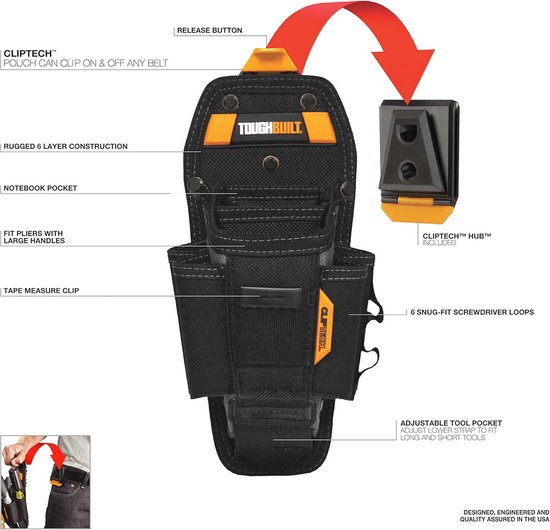 Technicus 7 Pocket Pouch – Gereedschapstas met 7 Opbergvakken voor