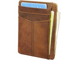Le'aokuu 10922 Portemonnee voor heren, echt leer, creditcardhouder, portemonnee, RFID-bescherming, portemonnee, 10922 Rfid Licht Bruin, 85, RFID-portemonnee