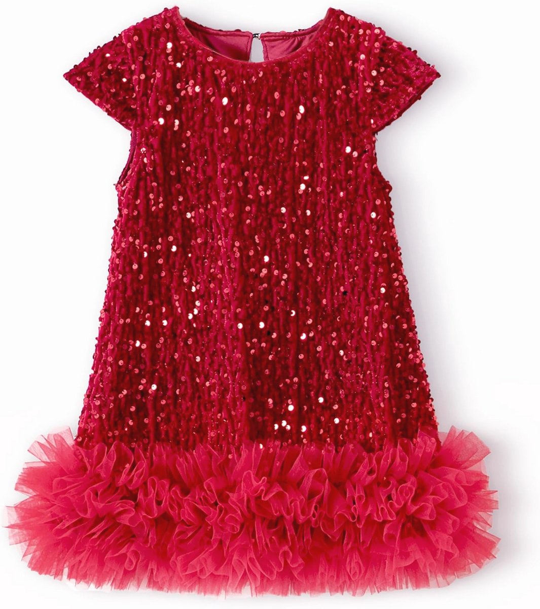 Miipat Babymeisjesjurk, fluwelen pailletten, kapmouwen, kleine kinderen, meisjes, herfst, winter, elegante prinsessenjurk voor verjaardagsfeest bruiloft