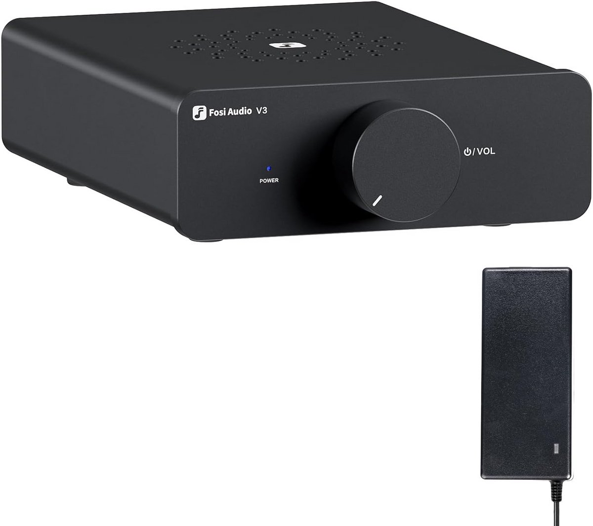 Fosi Audio V3 Amplifier Stereo HiFi, 300Wx2, Chip TPA3255, Mini Stereo Amplifier, 2 On-Amp TI NE5532 Replaceable, Innovative Design for Heat Dissipation, 2.0 Channel Class D Power Amplifier