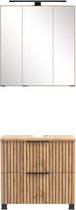 Held Möbel 2-delige onderbouwset 60 cm Liverpool Wotaneik / zwart (gestreept) 60x200x35 cm