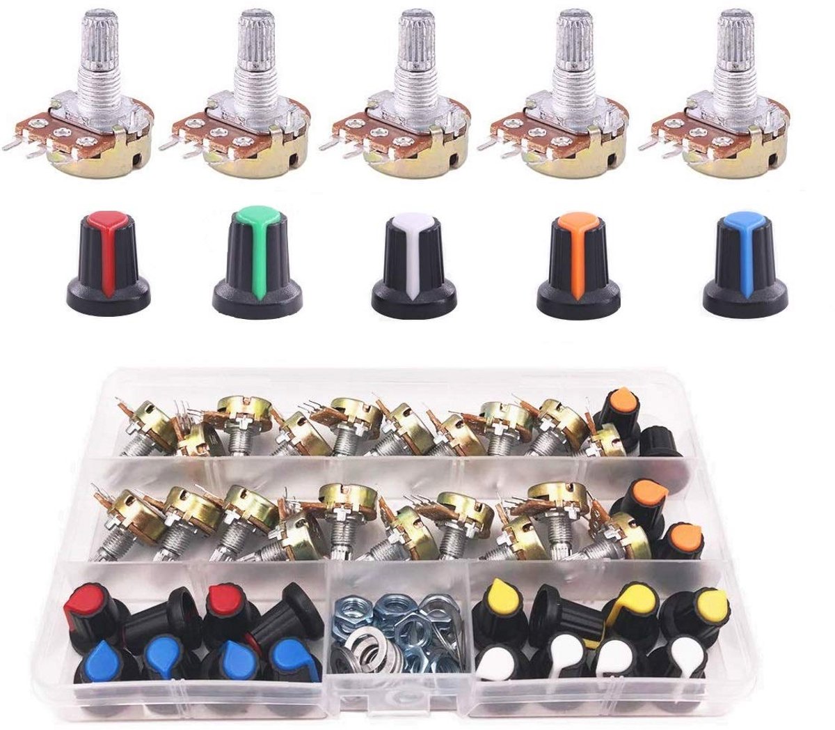 Lineaire Potentiometer 3 Terminal Roterend voor Arduino en Raspberry Pi - 22 Stuks