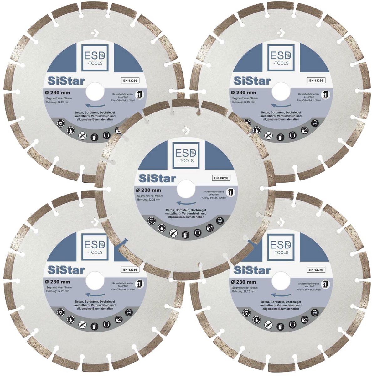 Professionele diamantdoorslijpschijven voor beton Ø 230 mm - 3x set bij ESD Tools