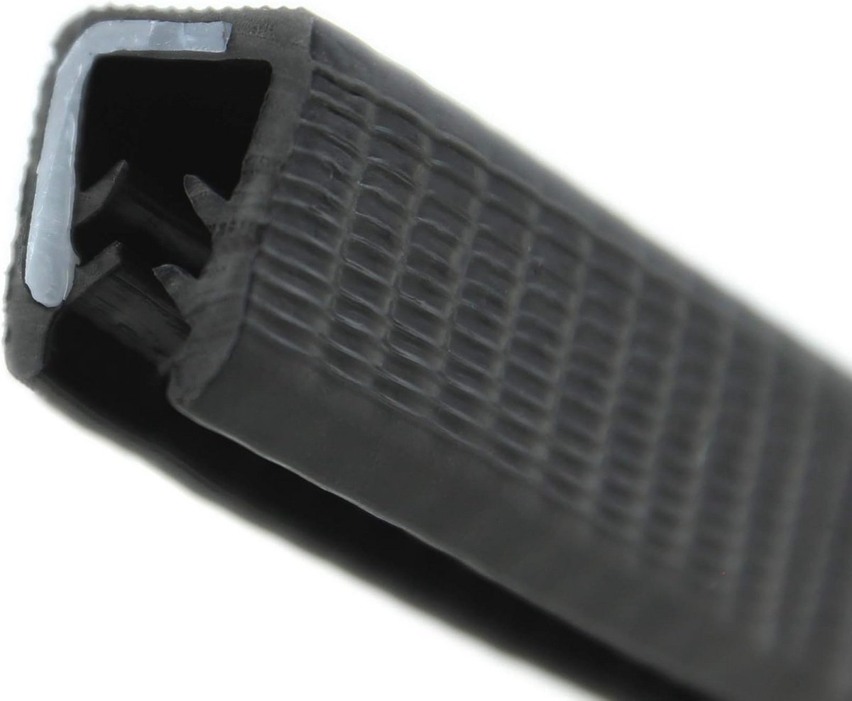 Randbeschermingsprofiel PVC-rubber voor klembeveiliging - 5-8 mm klembereik - zwart - zelfklemmend - 5 m