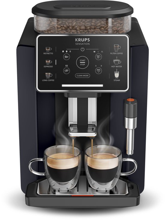 Krups Sensation C50 EA910B - Volautomatische Espressomachine - Nachtzwart - Stijlvol Design - Personaliseren en Favorieten Opslaan