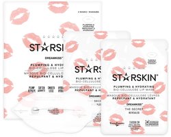 STARSKIN® Dreamkiss – Lipmasker – Hydraterend, Voedend & Plumping – Korean Skincare voor alle huidtypen met Serum van Gefermenteerde Kokosmelk – Bio-Cellulose Lipmask voor Volle & Gladde Lippen – 2 stuks