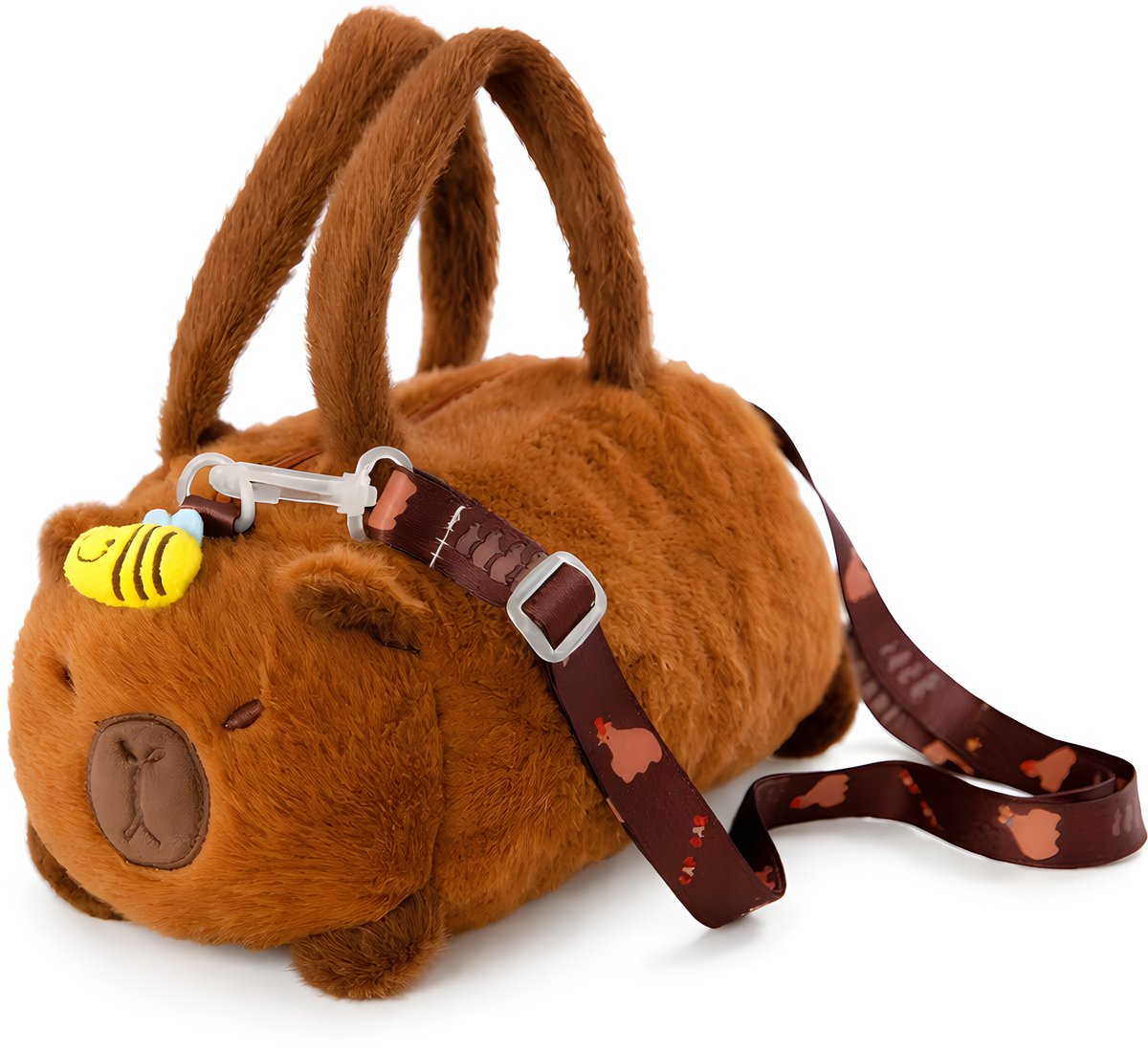 Capybara Pluche Schoudertas – Kinder Handtas & Crossbody Tas – Zacht Knuffel Design – Bruin
