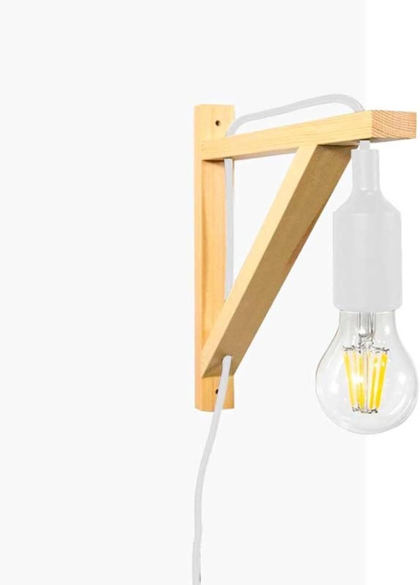 Moderne wandlamp met Scandinavische hoekschakelaar en E27 fitting