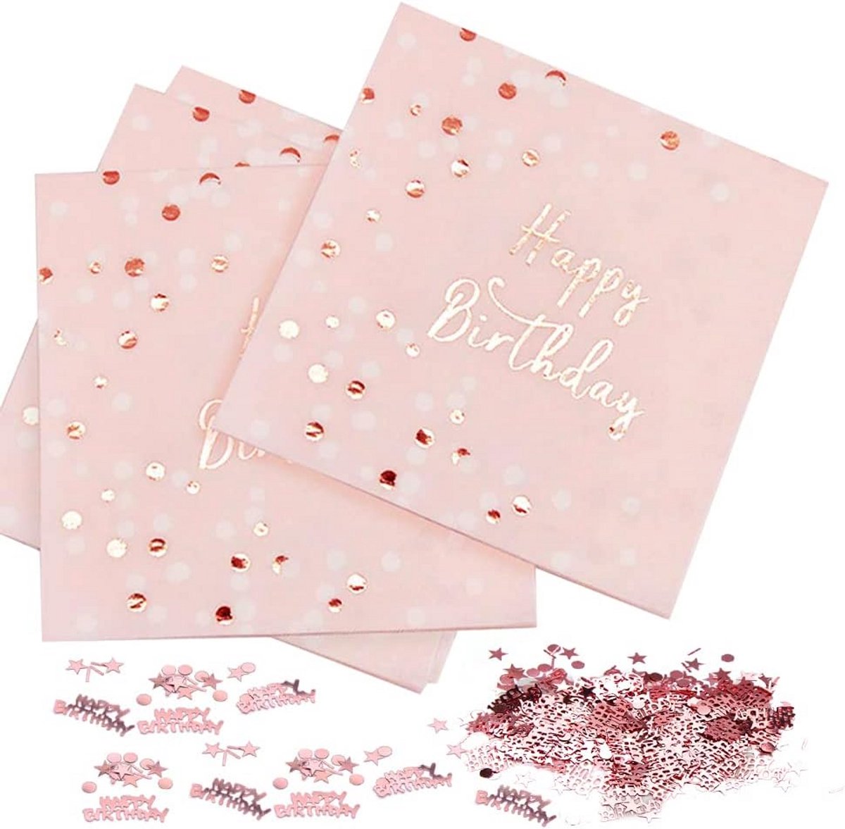 Servetten Roze Goud - 32 Stuks Papieren Servetten voor Verjaardagsfeest