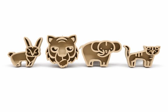 Kinetisch Zand Vormpjes Dieren – Set van 4 – Voor Speelbak & Sensorisch Spel – Kinderspeelgoed - Uitstekers kinetisch zand