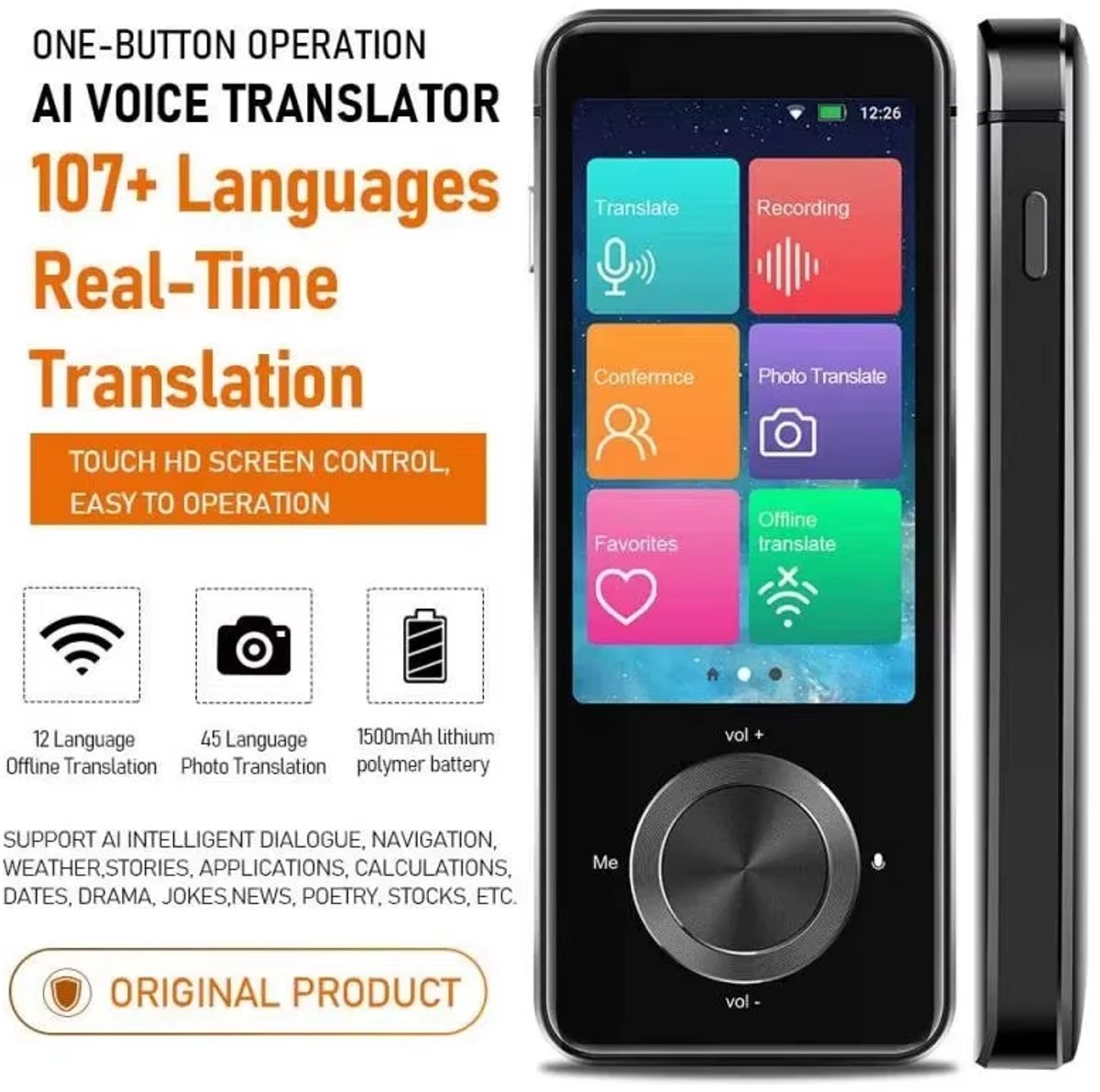 Weij Services Draagbare Spraakvertaler met Realtime Vertaling - afbeelding 2