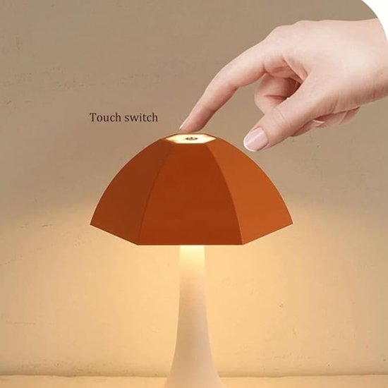 Creatieve acryl lampenkap - Kleine bureaulamp - Aanraakschakelaar - Driekleurige dimbare LED-bureaulamp - Bureaulamp - Oplaadbare bureaulamp - Oranje — afbeelding 2