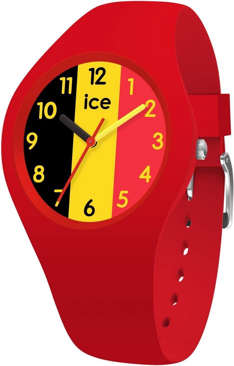 Rood Dameshorloge met Siliconenband Maat S - Wereld Collectie