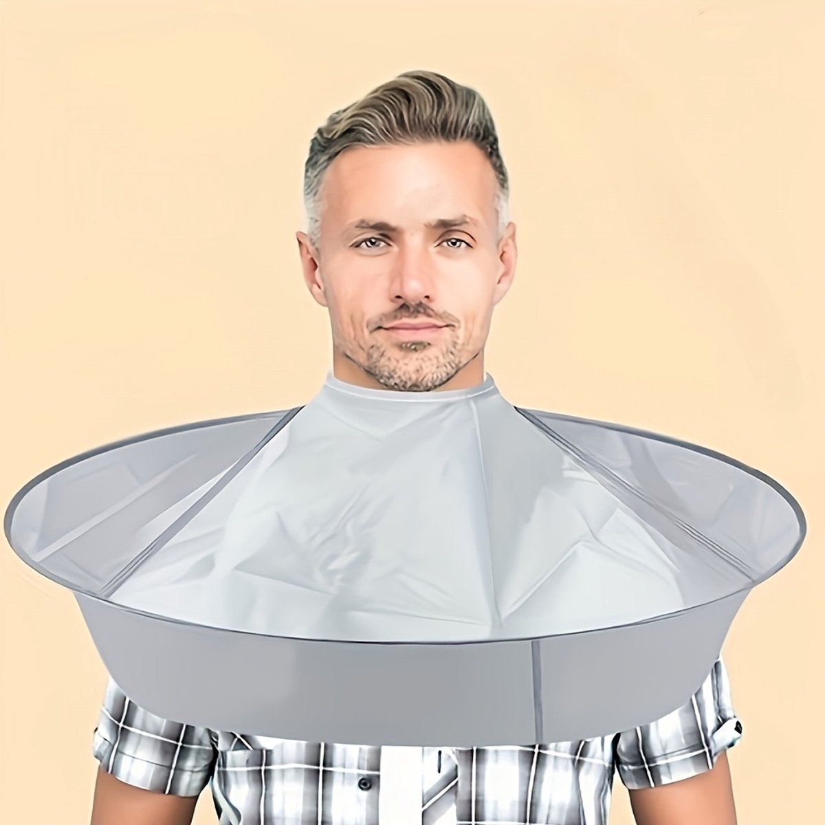 1 stuks verstelbare kapperscape, een opvouwbare salonparasolcape met een zwarte kam, geschikt voor volwassenen van alle geslachten, voor gebruik in salons en thuis
