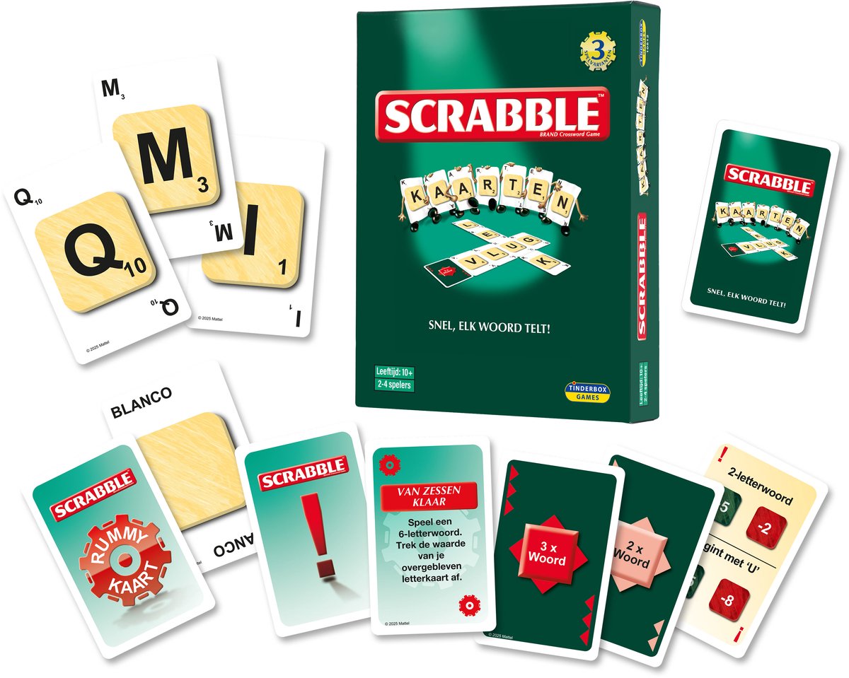 Megableu Scrabble - kaartspel - gezelschapsspel voor familie - reisspel formaat afbeelding