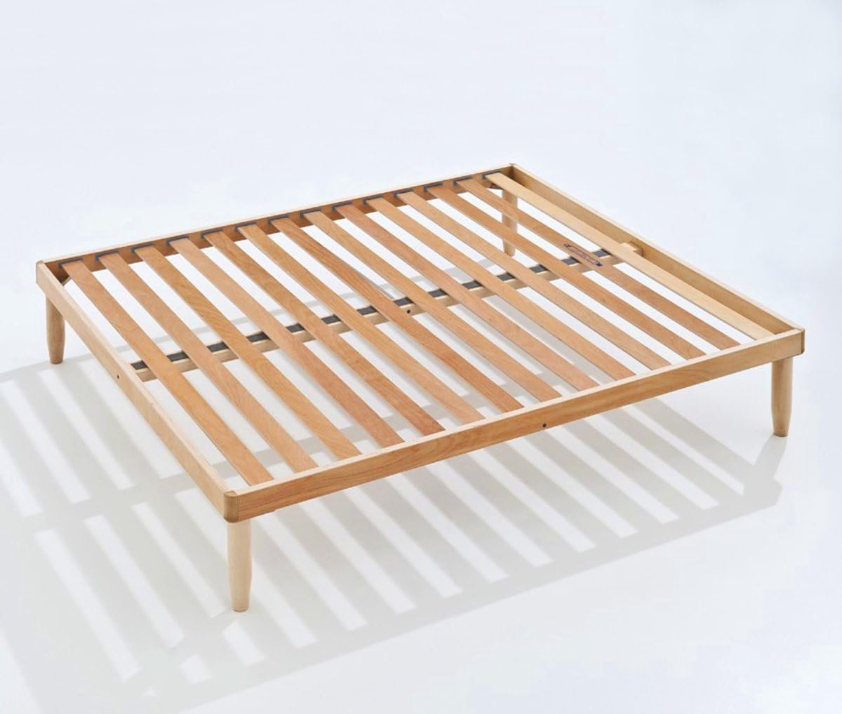 Tweepersoonsbed 140 x 200 cm met orthopedische lattenbodem van beukenhout